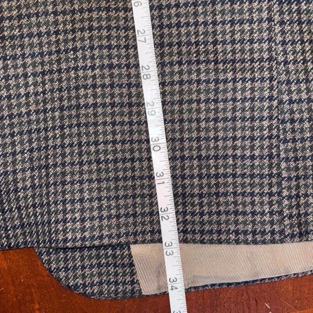 Oscar de la Renta | Mens 46L | 100% Wool Houndstooth‎ Blazer | Brown | FLAW